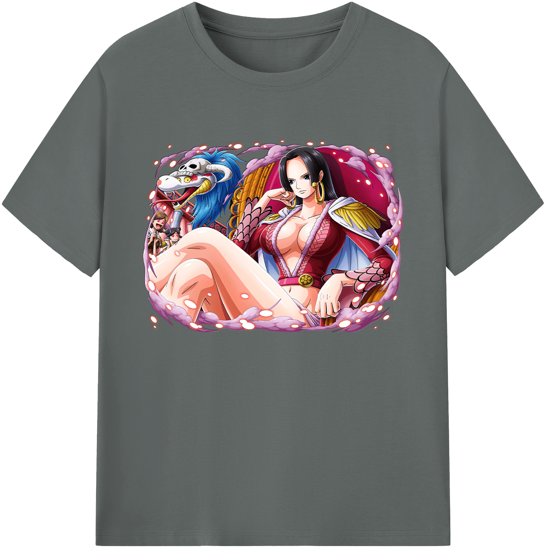 ワンピース ボア・ハンコック ONE PIECE Boa·Hancock 綿100％ メンズ半袖Tシャツ｜肌触りやわらか＆通気性
